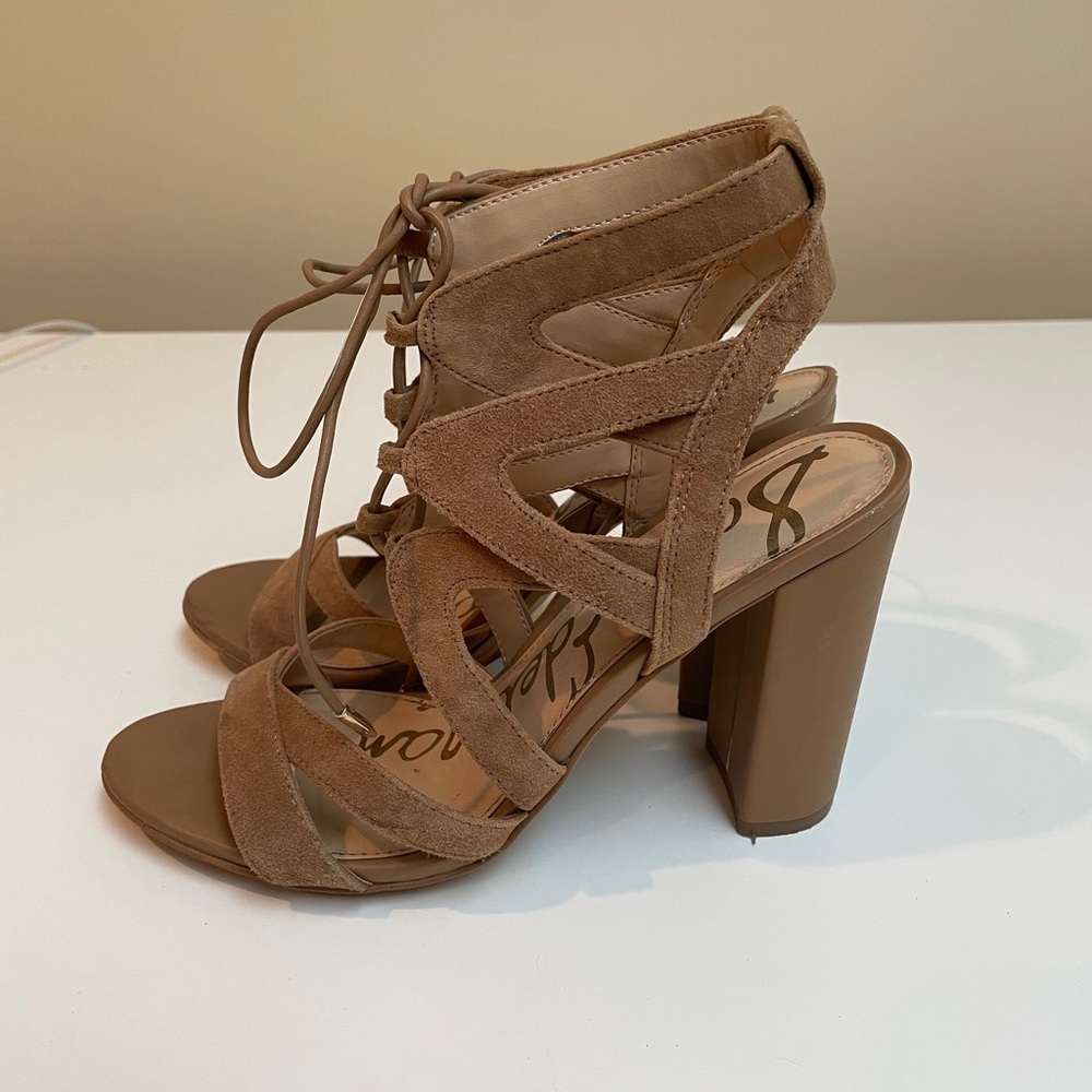 Sam Edelman Yardley Lace up Heel Sandals - 6.5
